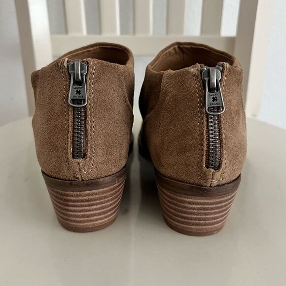 Lucky Brand Women's LK-Fai Ankle Booties in Sesame Oiled Leather Suede Size 8.5 - Picture 5 of 11